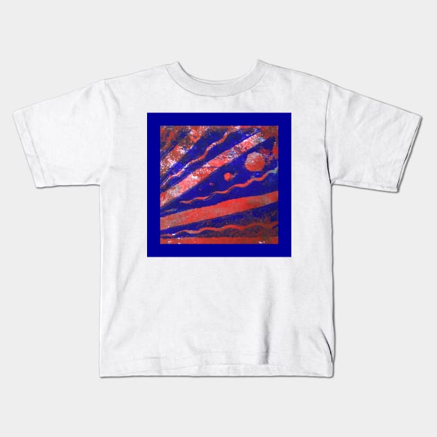 Abstract 4 in Red and Blue Kids T-Shirt by Heatherian